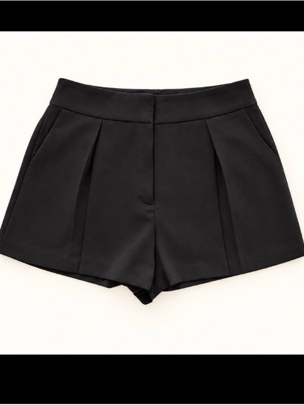 Express Black High-Waist Pleated Dress Shorts